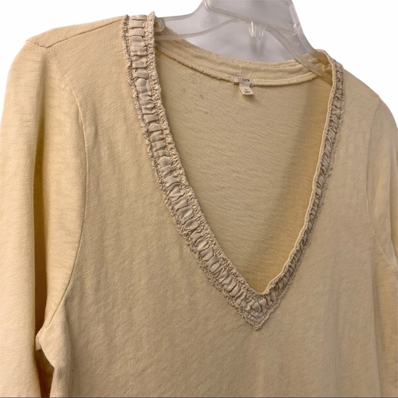 J. Crew Eggshell V Neck Long Sleeve Top - Picture 3 of 8